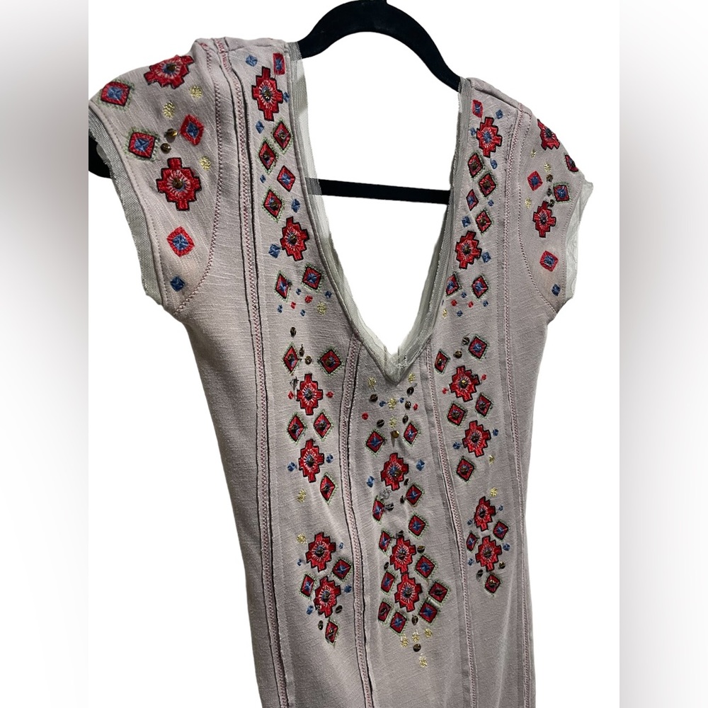 Free People Rich in Embroidery sequined accent mini dress size XS - Picture 5 of 8